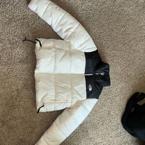 The North Face White and Black Puffer Jacket